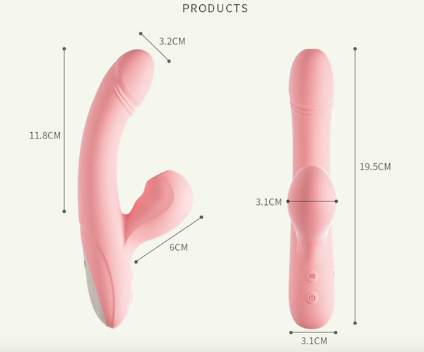 Dương vật giả Jiuuy Gummy rung mút siêu mềm phát nhiệt kích thích